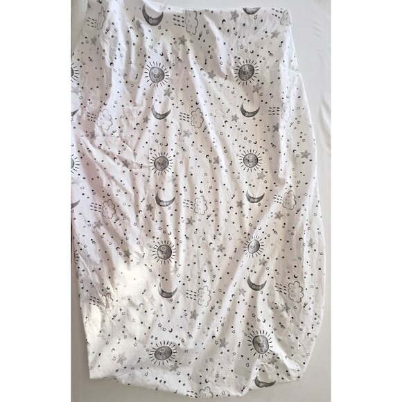 POTTERY BARN KIDS Crib Cot Fitted Sheet Lot/2 100% Organic Cotton Stars Sun Gray - Picture 3 of 16